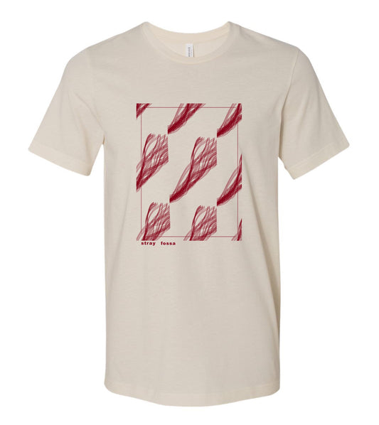 Stray Fossa - Sleeper Strip Screen Print T-Shirt (cream)