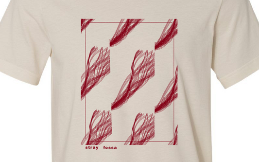 Stray Fossa - Sleeper Strip Screen Print T-Shirt (cream)